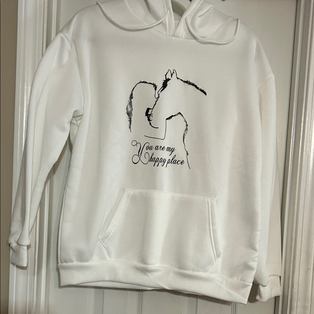 Hooded sweatshirt med bought , never wore soft creamy comfortable